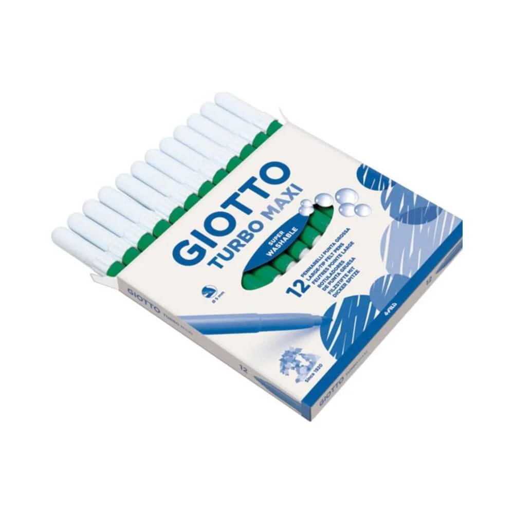 Φωτογραφία προϊόντος: Giotto Turbo Maxi Πλενόμενοι Μαρκαδόροι Ζωγραφικής Χονδροί σε Πράσινο Χρώμα 456020