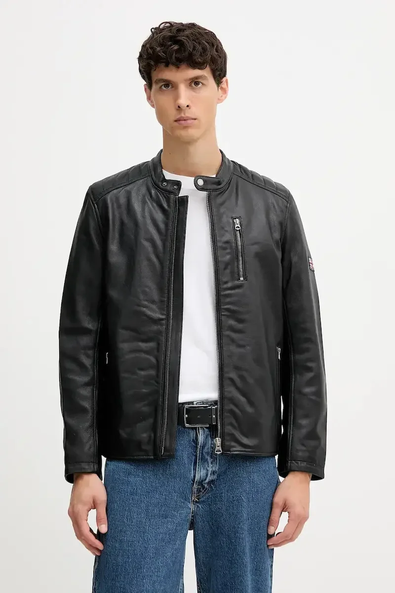 Φωτογραφία προϊόντος: Pepe Jeans Ανδρικό Δερμάτινο Μπουφάν JOEY PM4027178-999 Μαύρο