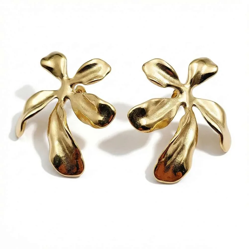 Φωτογραφία προϊόντος: OEM Gold leaf earrings γυναικεία σκουλαρίκια