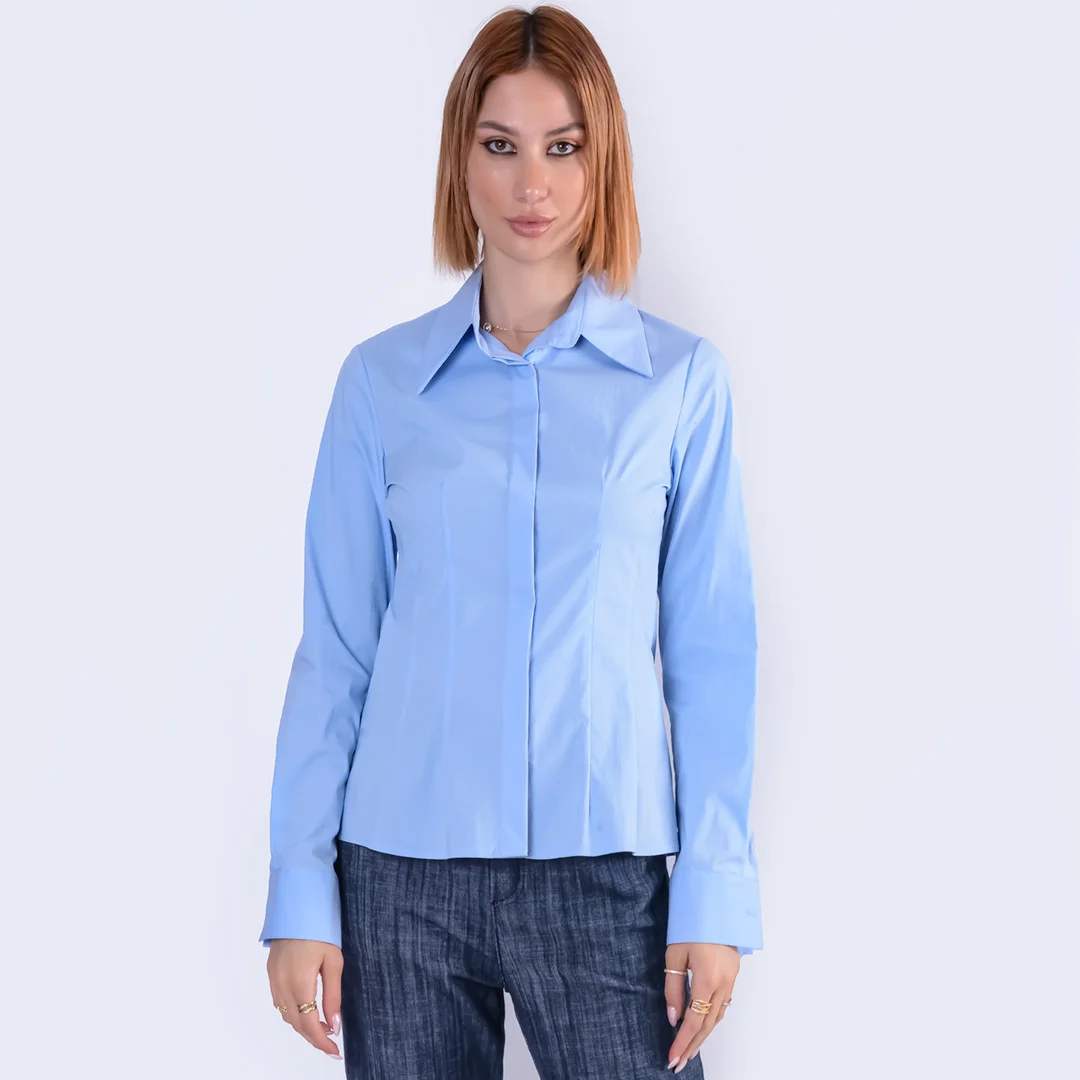 Φωτογραφία προϊόντος: Lily Rose Basic Light Blue Shirt Damina Light Blue