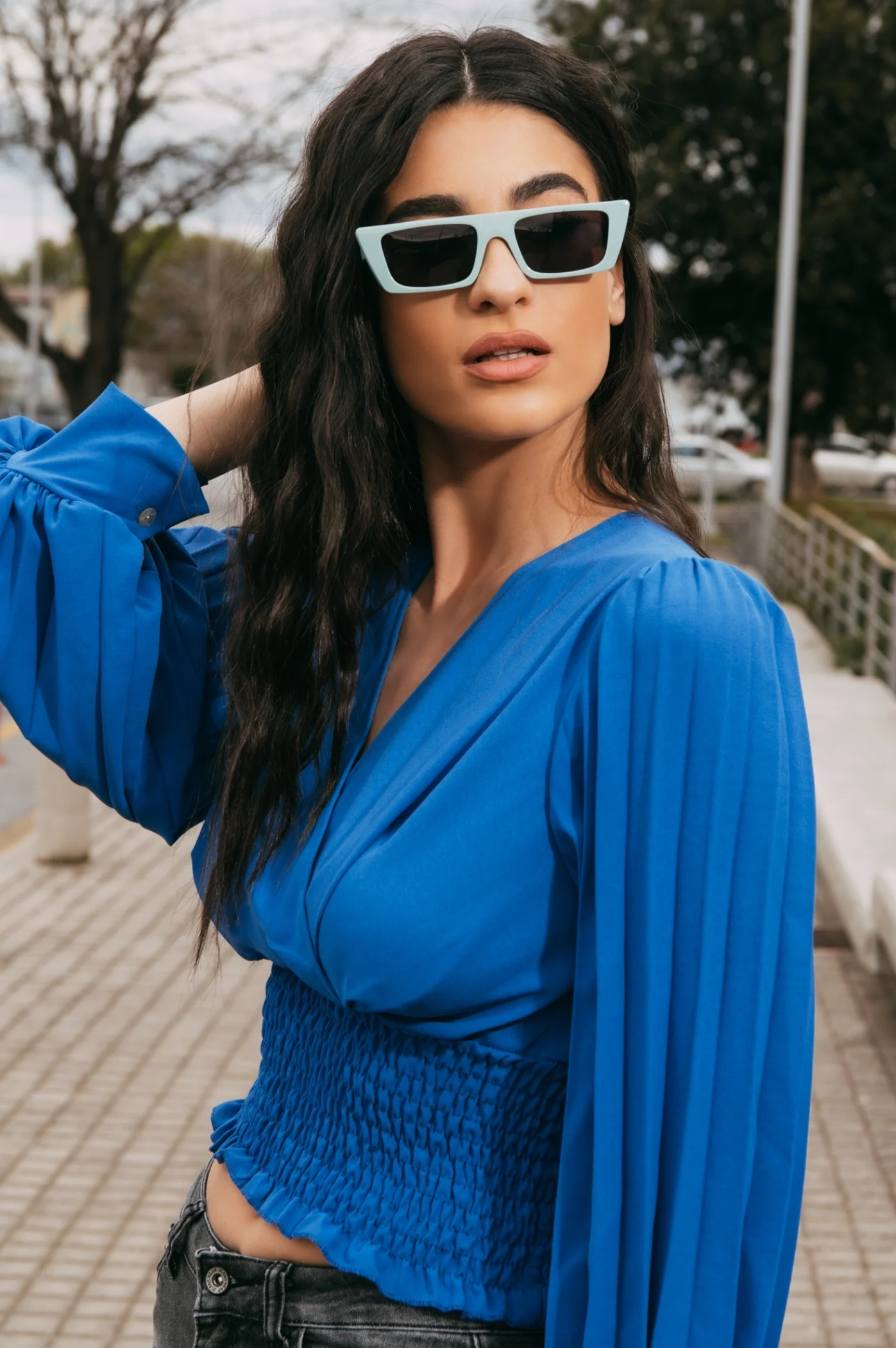 Φωτογραφία προϊόντος: Antithesis Clothing Γυαλιά Ηλίου Lorelai Με Σκελετό Με Γωνίες- Pal Blue