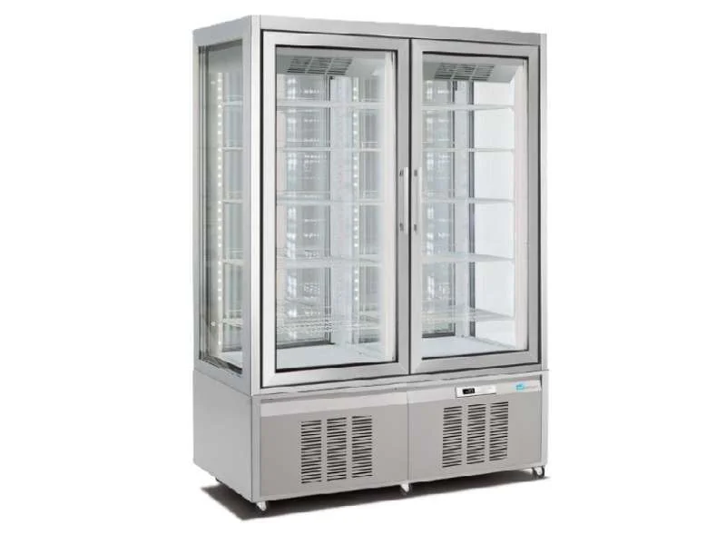 Φωτογραφία προϊόντος: Metalfrio Longoni 7716VNP Classica Βιτρίνα Συντήρησης-Κατάψυξης Πανοραμική με ανοιγόμενες πόρτες 850lt με 10 ρυθμιζόμενα ράφια 132x65x190