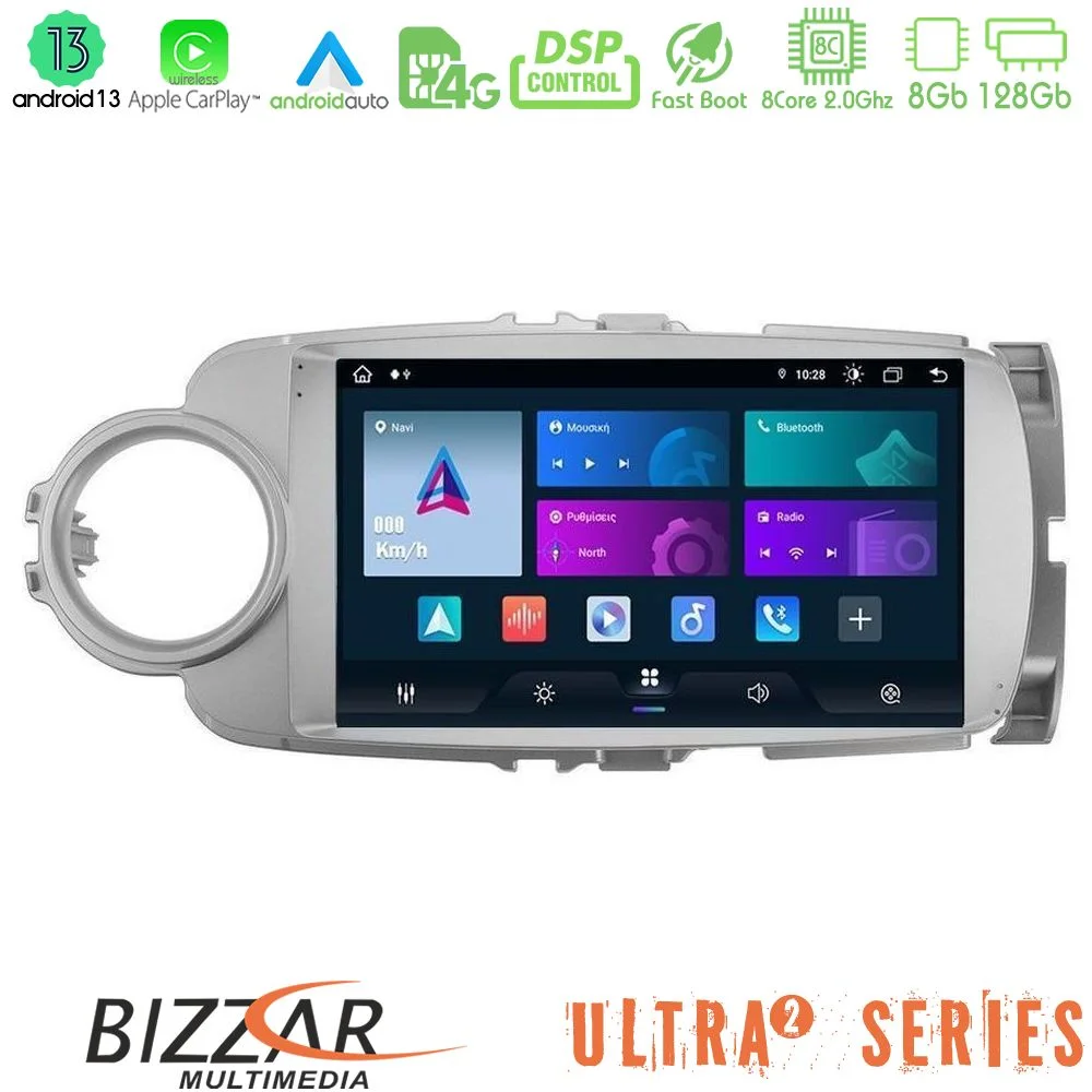Φωτογραφία προϊόντος: Bizzar Ultra Series Toyota Yaris 8core Android13 8+128GB Navigation Multimedia Tablet 9