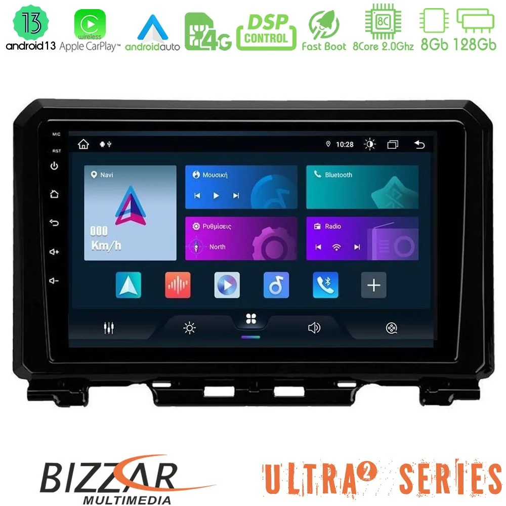 Φωτογραφία προϊόντος: Bizzar Ultra Series Suzuki Jimny 2018-2022 8core Android13 8+128GB Navigation Multimedia Tablet 9