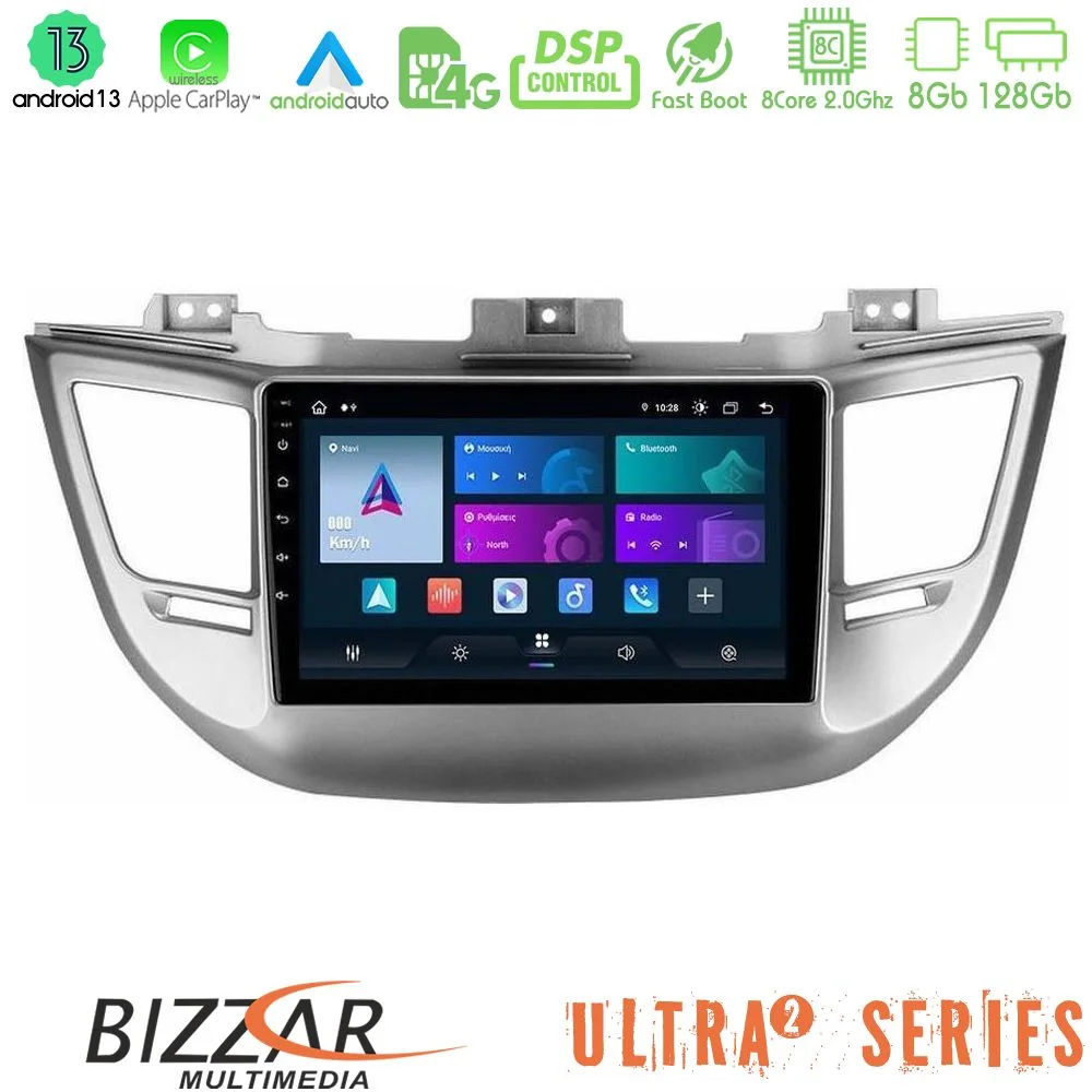 Φωτογραφία προϊόντος: Bizzar Ultra Series Hyundai Tucson 2015-2018 8Core Android13 8+128GB Navigation Multimedia Tablet 9