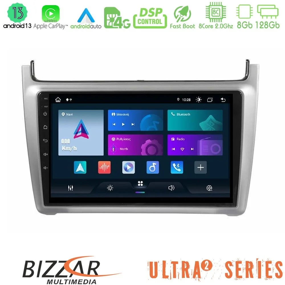 Φωτογραφία προϊόντος: Bizzar Ultra Series Vw Polo 2014-2017 8core Android13 8+128GB Navigation Multimedia Tablet 9 (Silver)