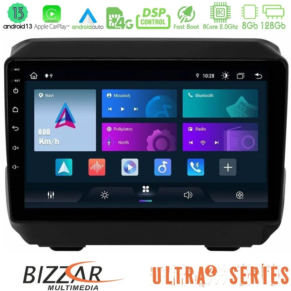 Φωτογραφία προϊόντος: Bizzar Ultra Series Jeep Wrangler 2018-> 8core Android13 8+128GB Navigation Multimedia Tablet 9