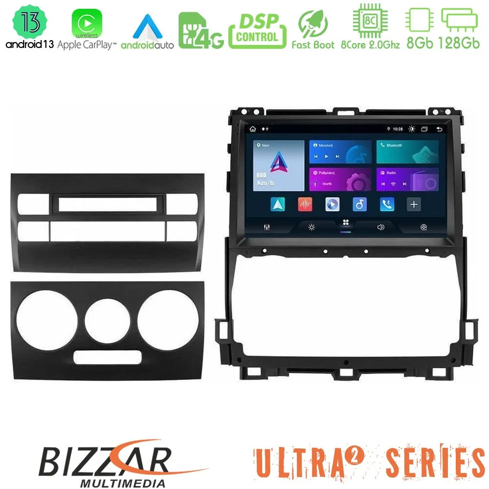 Φωτογραφία προϊόντος: Bizzar Ultra Series Toyota Land Cruiser J120 2002-2009 8Core Android13 8+128GB Navigation Multimedia Tablet 9