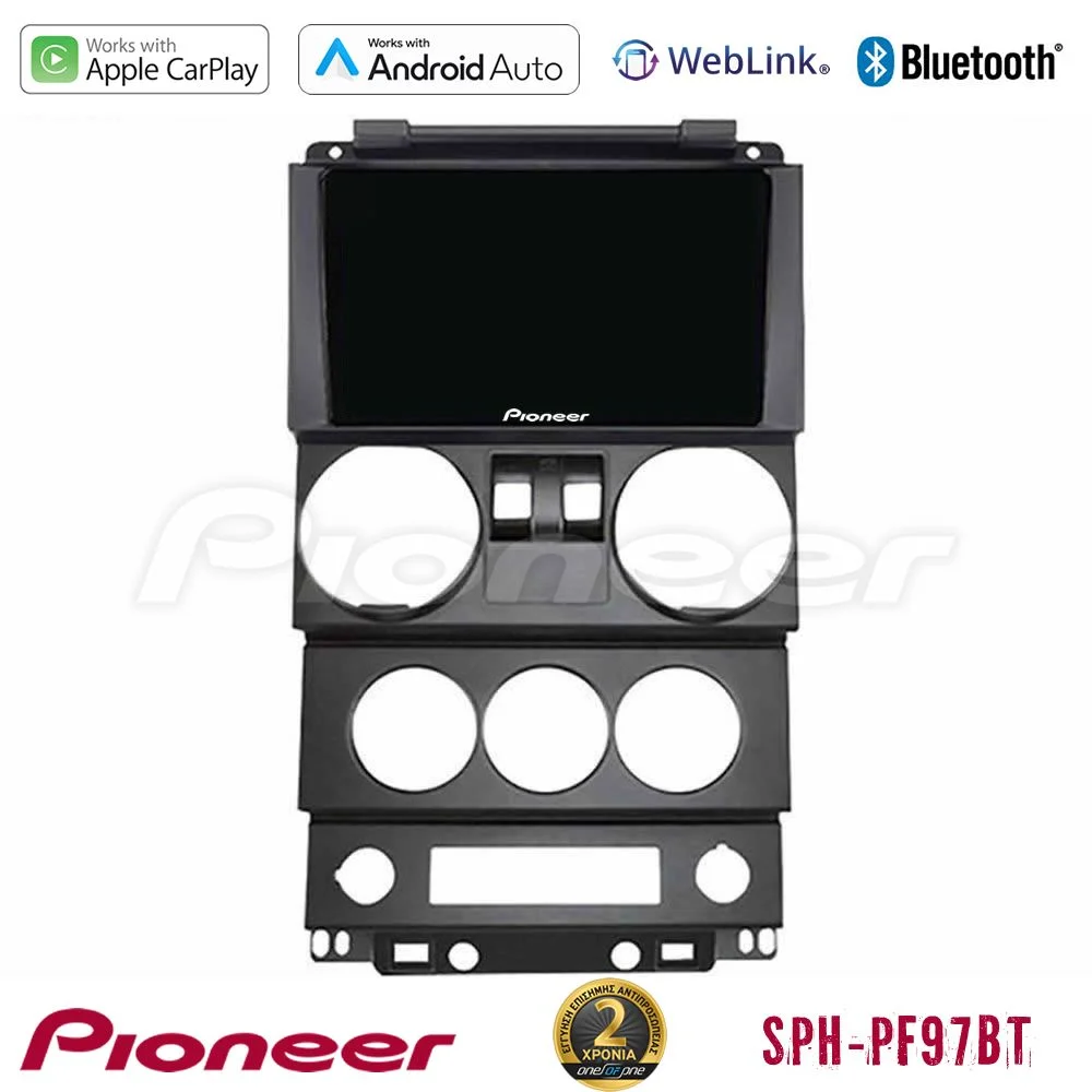 Φωτογραφία προϊόντος: Pioneer SPH-PF97BT Series Jeep Wrangler 2Door 2008-2010 Multimedia Station 9 (Tablet Style) Με Carplay & Android Auto