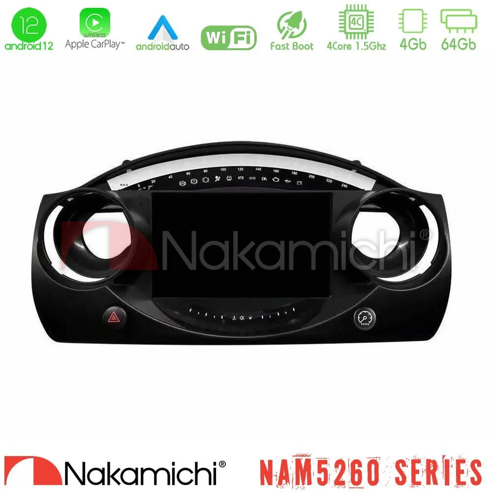 Φωτογραφία προϊόντος: Nakamichi NAM5260 Series 4Core Android12 4+64GB Mini Cooper R50 Navigation Multimedia Tablet 9 Με Carplay & Android Auto