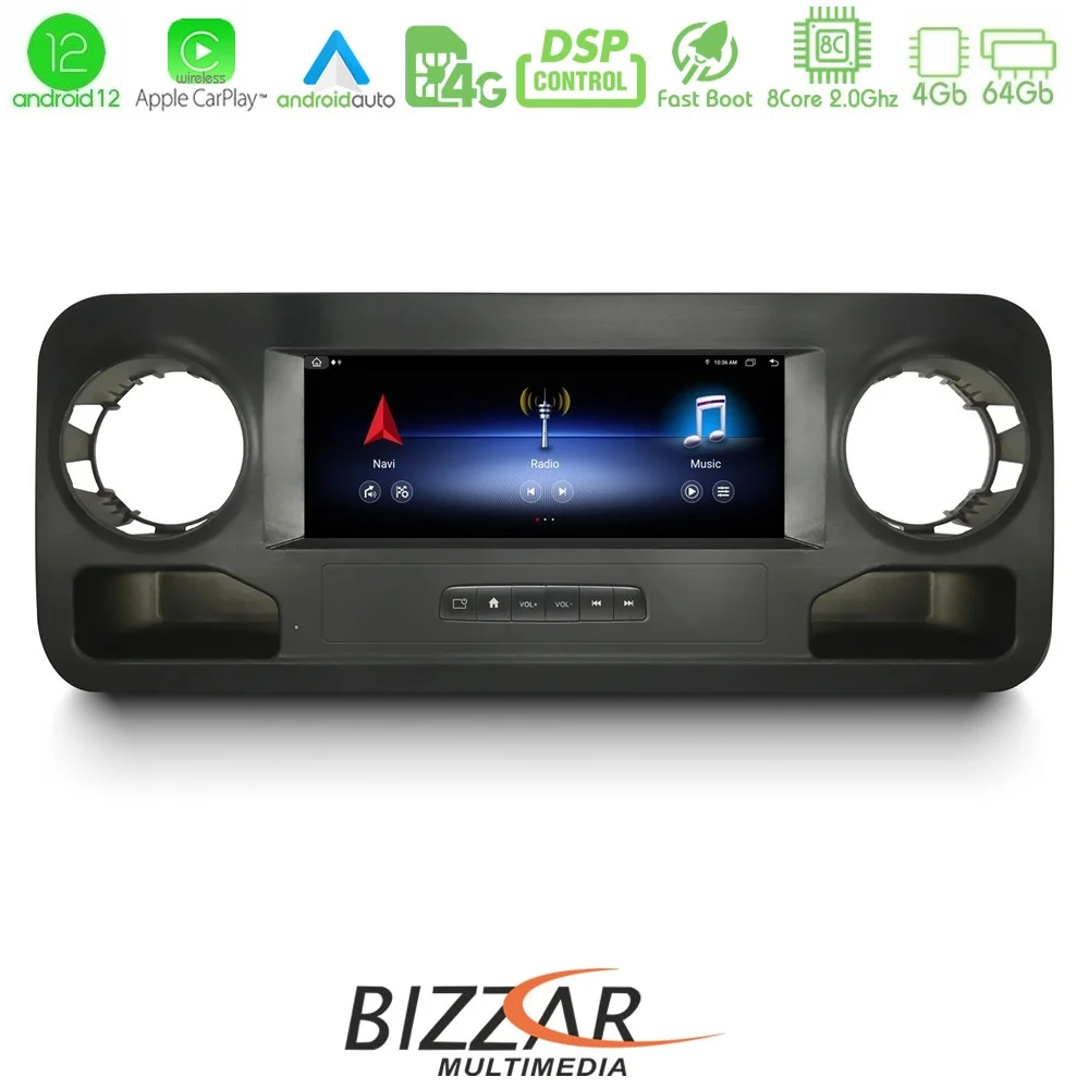 Φωτογραφία προϊόντος: Bizzar OEM Mercedes Sprinter W907 8Core Android12 4+64GB Navigation Multimedia Tablet 10.25 (OEM Style)