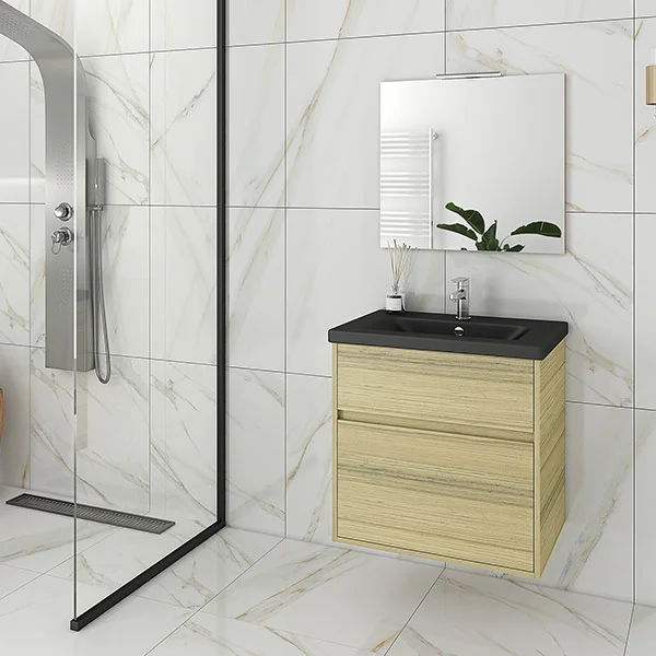 Φωτογραφία προϊόντος: Drop Instinct 65 Natural Oak BL – 1 Σετ Μπάνιου με Νιπτήρα και Καθρέφτη 5PIN065NO