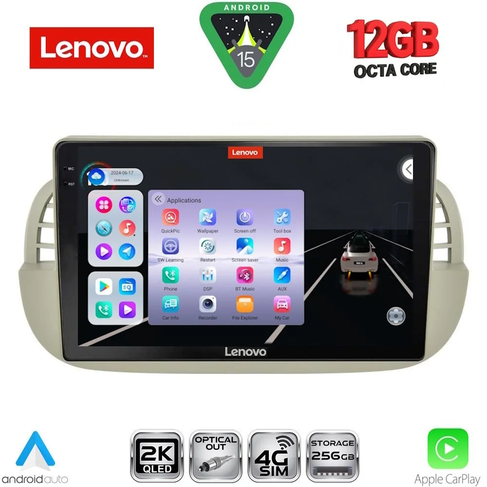 Φωτογραφία προϊόντος: LENOVO SSZ 12130BG_CPA (9inc) MULTIMEDIA TABLET for FIAT 500 mod. 2007-2015 (BEIGE)