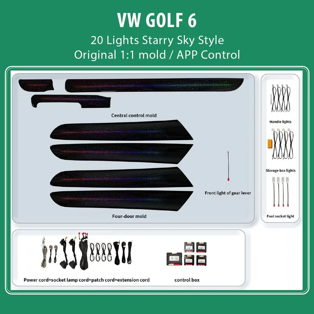 Φωτογραφία προϊόντος: DIQ AMBIENT VW DZ30Y (Digital iQ Ambient Light VW GOLF 6 mod. 2008-2013 with 20 Lights, Starry Sky Style)