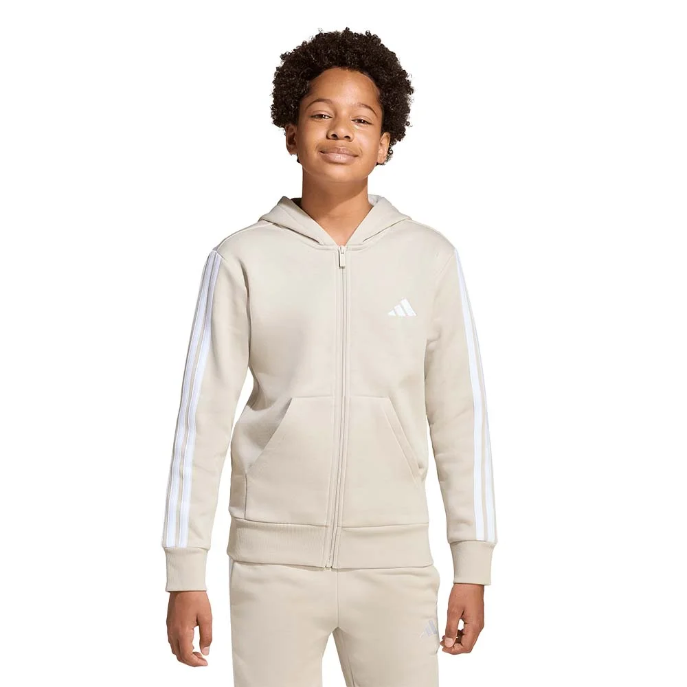 Φωτογραφία προϊόντος: adidas Sportswear Kids 3Stripes Fleece Full-Zip Hoodie Μπεζ KC6048 (adidas Sportswear)
