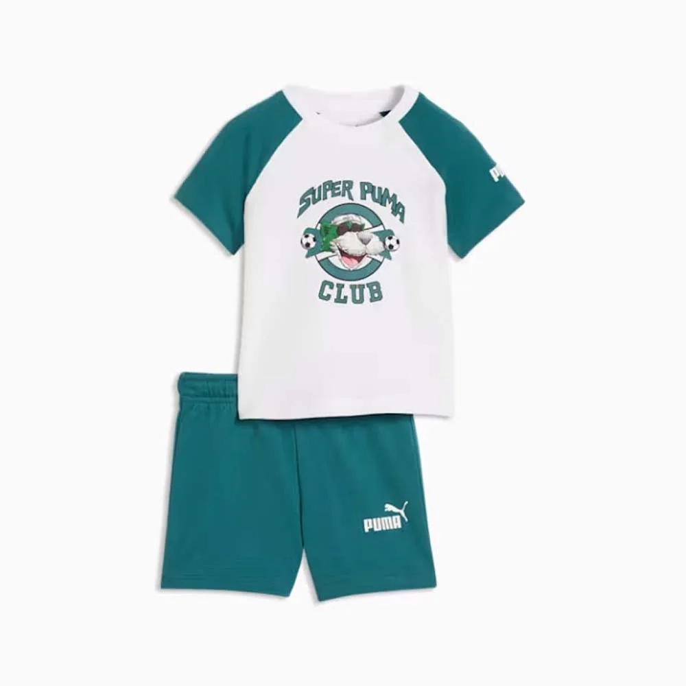 Φωτογραφία προϊόντος: Puma Infant's Minicats Super Puma Tee and Shorts Set Άσπρο - Πράσινο 693289-02 (Puma)