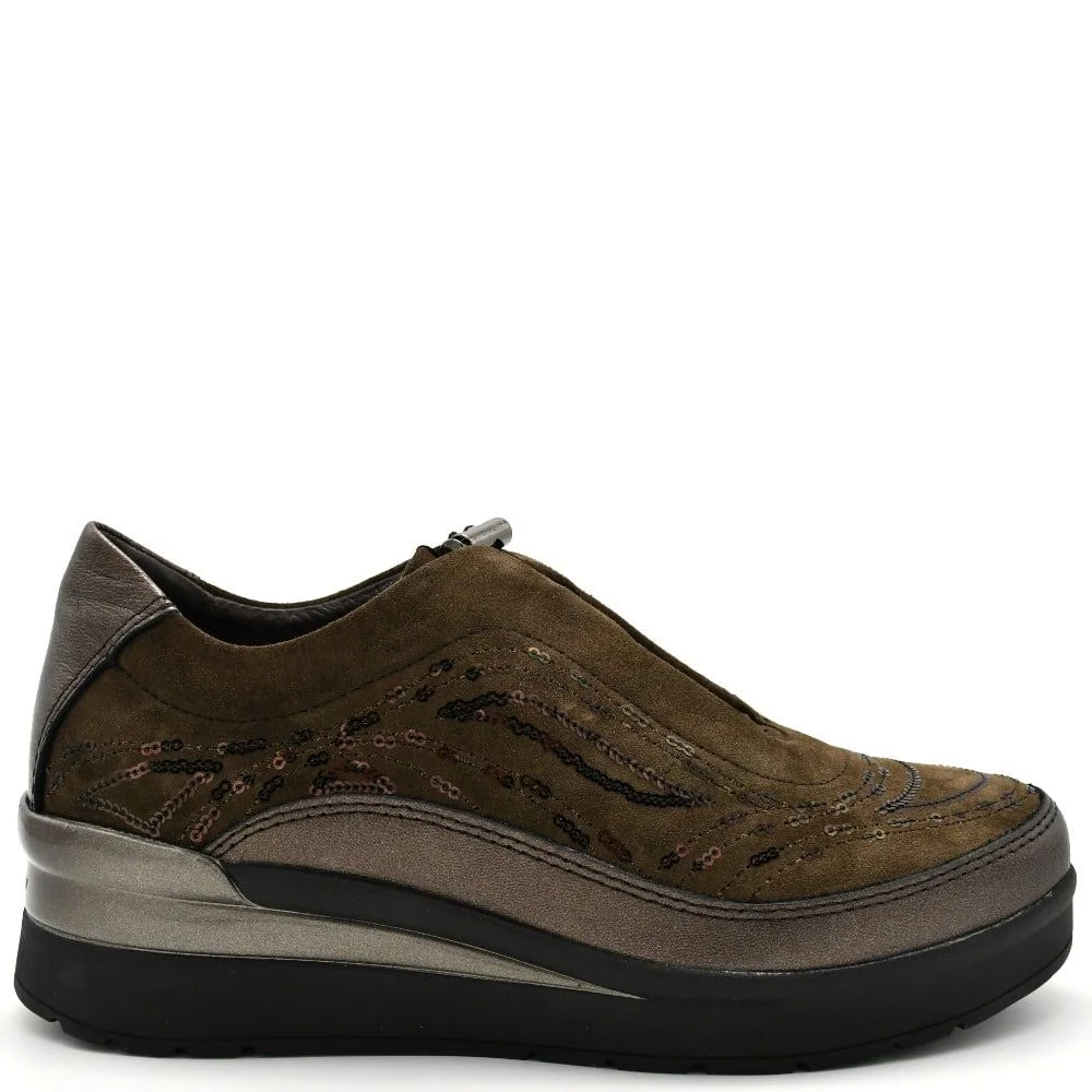 Φωτογραφία προϊόντος: Sneakers Γυναικεία Stonefly 217145 M29 Cream 21 σε καφέ δέρμα σουέτ