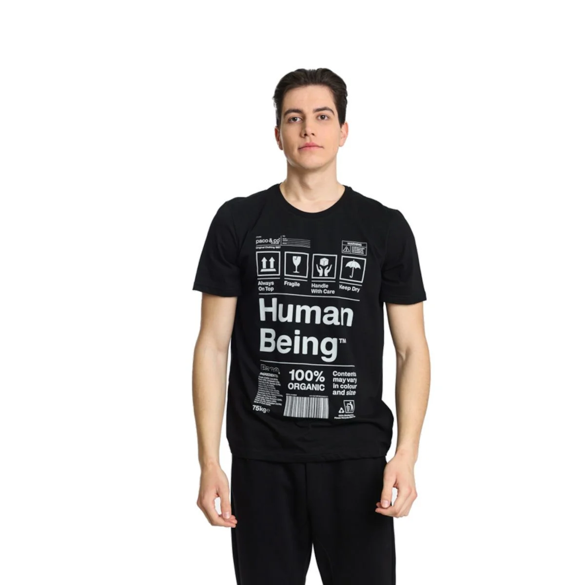Φωτογραφία προϊόντος: Paco & Co Ανδρικό T-shirt Human Being 2431043-03 Μαύρο