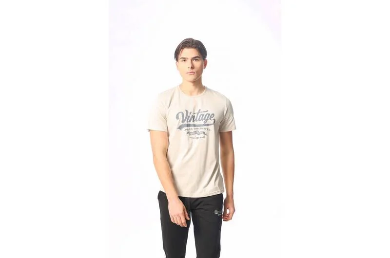 Φωτογραφία προϊόντος: Paco & Co Vintage Ανδρικό T-shirt 2331002-04 Μπεζ