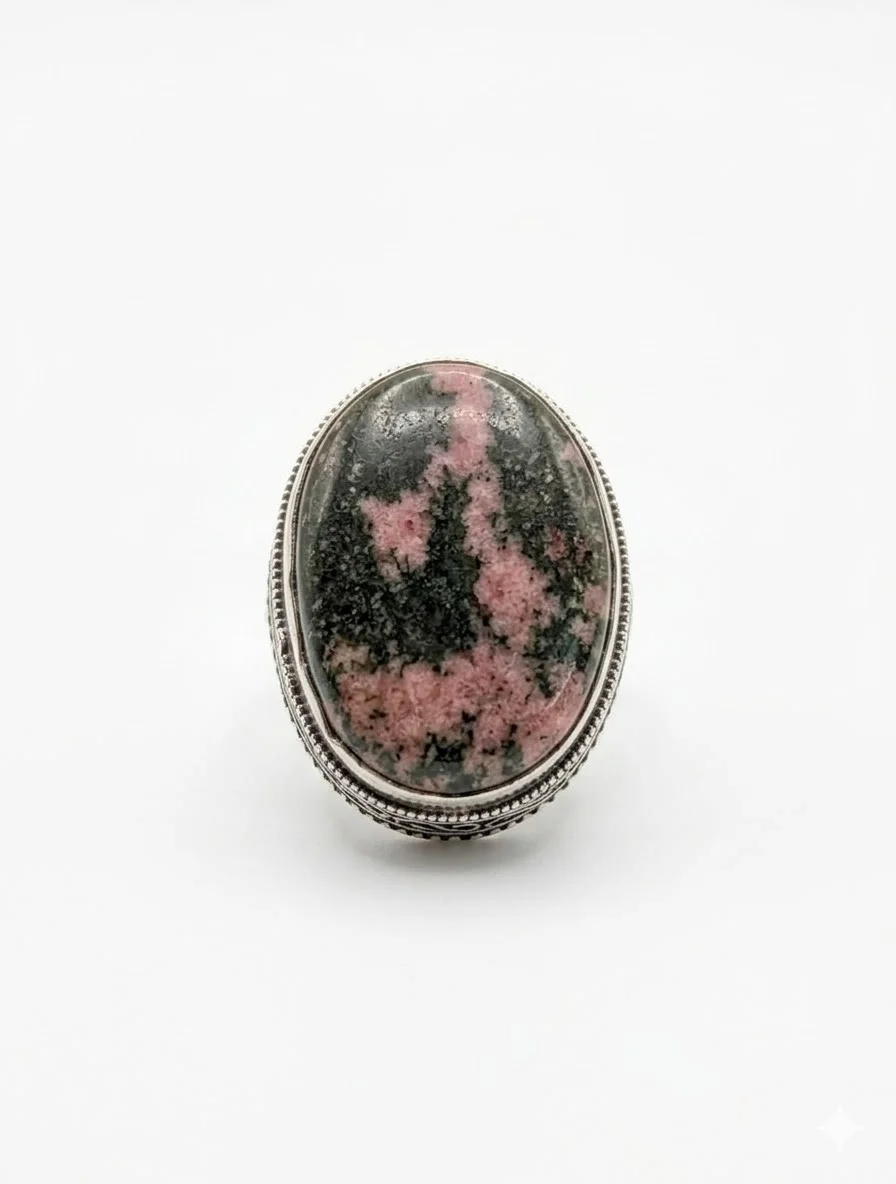 Φωτογραφία προϊόντος: Peach Jewelry PeachJewelry: Χειροποίητο Δαχτυλίδι από Ασήμι 925 με Ροδονίτη