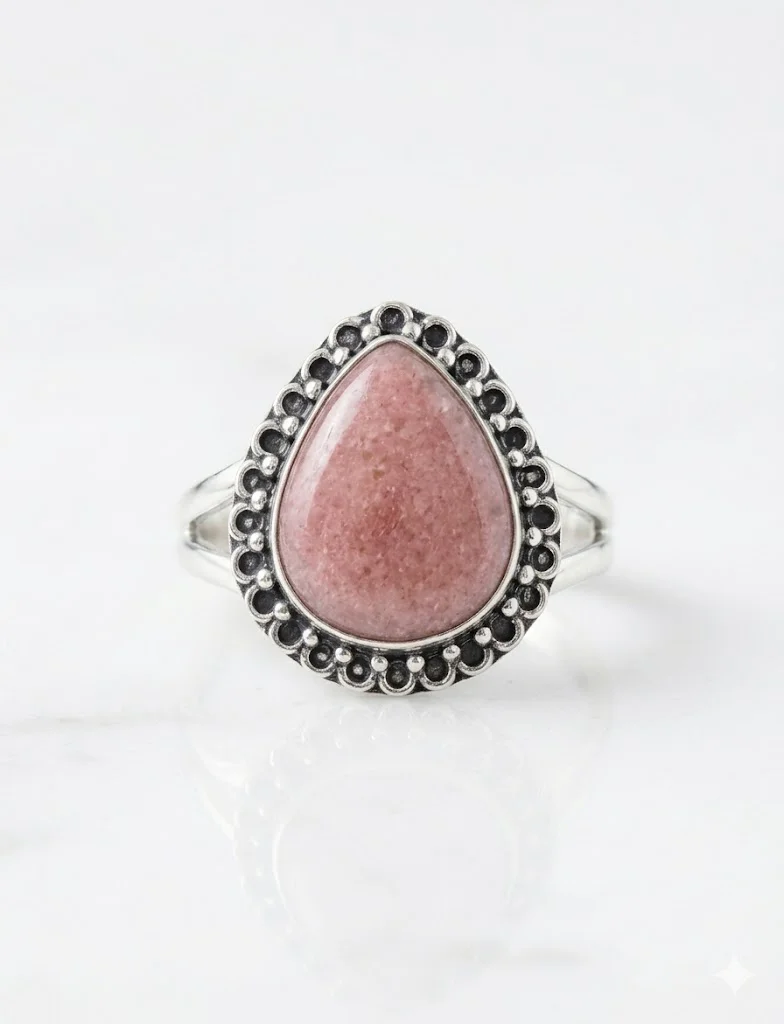 Φωτογραφία προϊόντος: Peach Jewelry PeachJewelry Ασημένιο Δαχτυλίδι 925 με Φυσικό Ροδοχρωσίτη