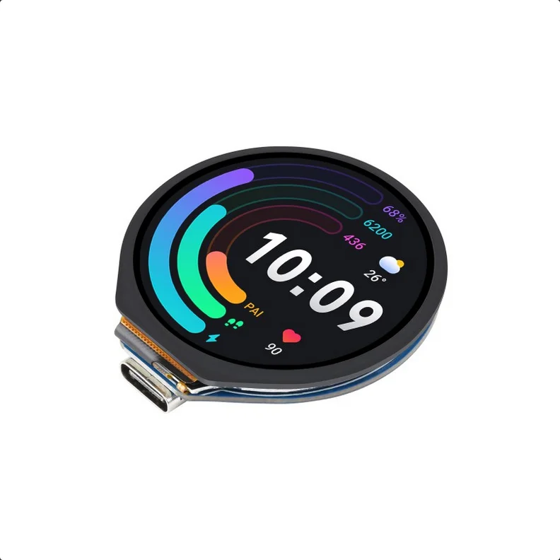 Φωτογραφία προϊόντος: WaveShare RP2040 Microcontroller Development Board, with 1.28inch Round Touch LCD, Compact size, Accelerometer And Gyroscope Sensor