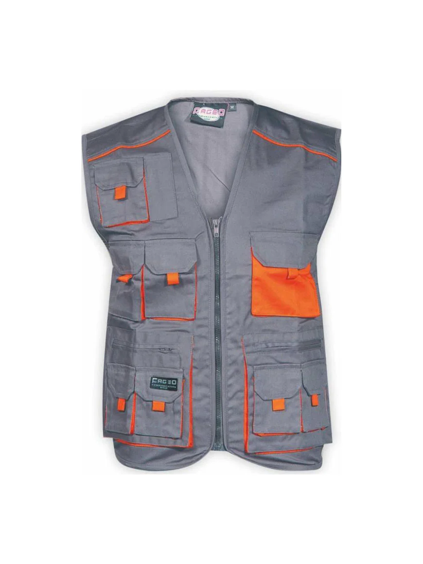 Φωτογραφία προϊόντος: FAGEO Γιλέκο εργασίας GRAY/ORANGE