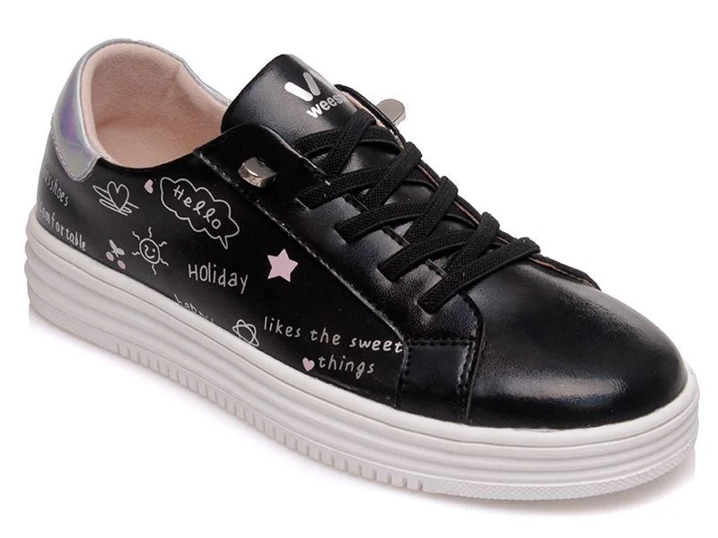 Φωτογραφία προϊόντος: Weestep Sneakers για κορίτσι σε μαύρο χρώμα και σχέδια
