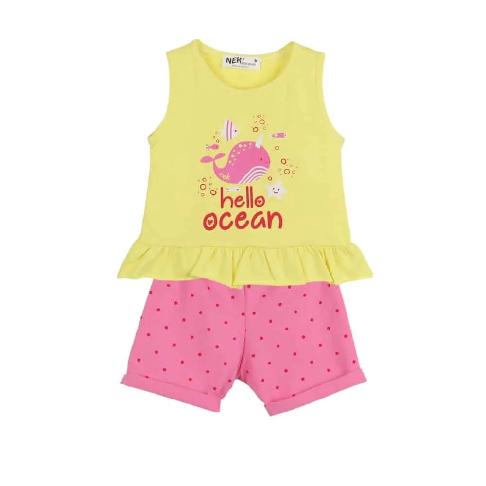 Φωτογραφία προϊόντος: NEK KIDS WEAR 71625 ΒΡΕΦΙΚΟ ΣΕΤ ΓΙΑ ΚΟΡΙΤΣΙ ΚΙΤΡΙΝΟ ΡΟΖ ΦΟΥΞΙΑ 2ΤΜ ΑΠΟ 0-24 ΜΗΝΩΝ