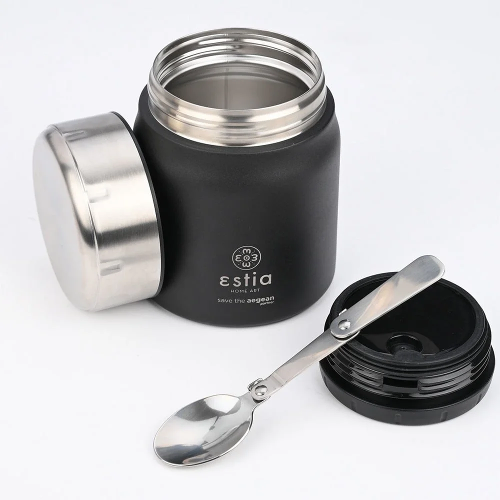 Φωτογραφία προϊόντος: ESTIA HOME ART 01-21658 ΘΕΡΜΟΣ LUNCH POT SAVE THE AEGEAN 0.5LT MIDNIGHT BLACK