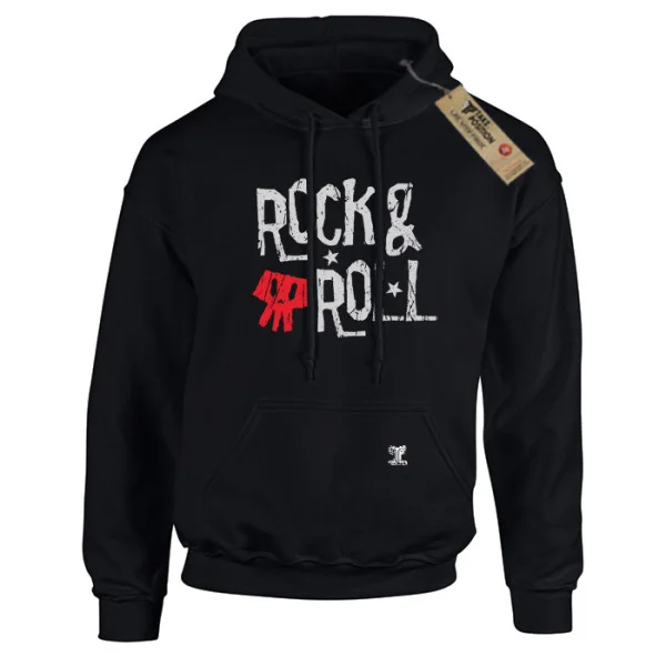 Φωτογραφία προϊόντος: Hoodie φούτερ με κουκούλα Rock And Roll Takeposition Σε Μαύρο, 907-7760b