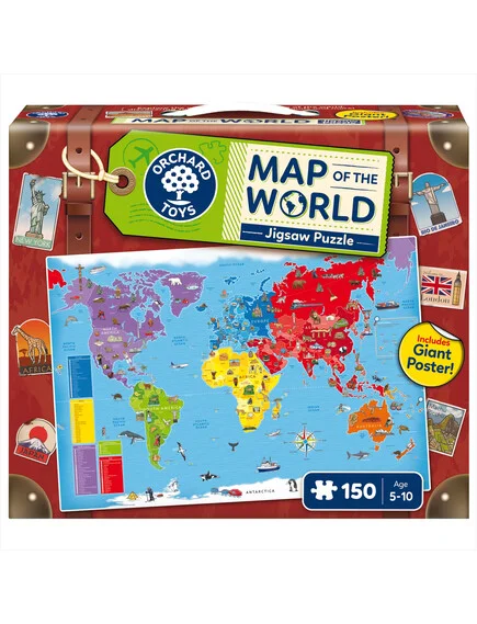 Φωτογραφία προϊόντος: Orchard Toys Παγκόσμιος χάρτης (Map of the World) Jigsaw Puzzle 150 κομματιών