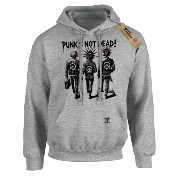 Φωτογραφία προϊόντος: Hoodie φούτερ με κουκούλα Punk's Not Dead Takeposition Σε Γκρι , 907-7757b