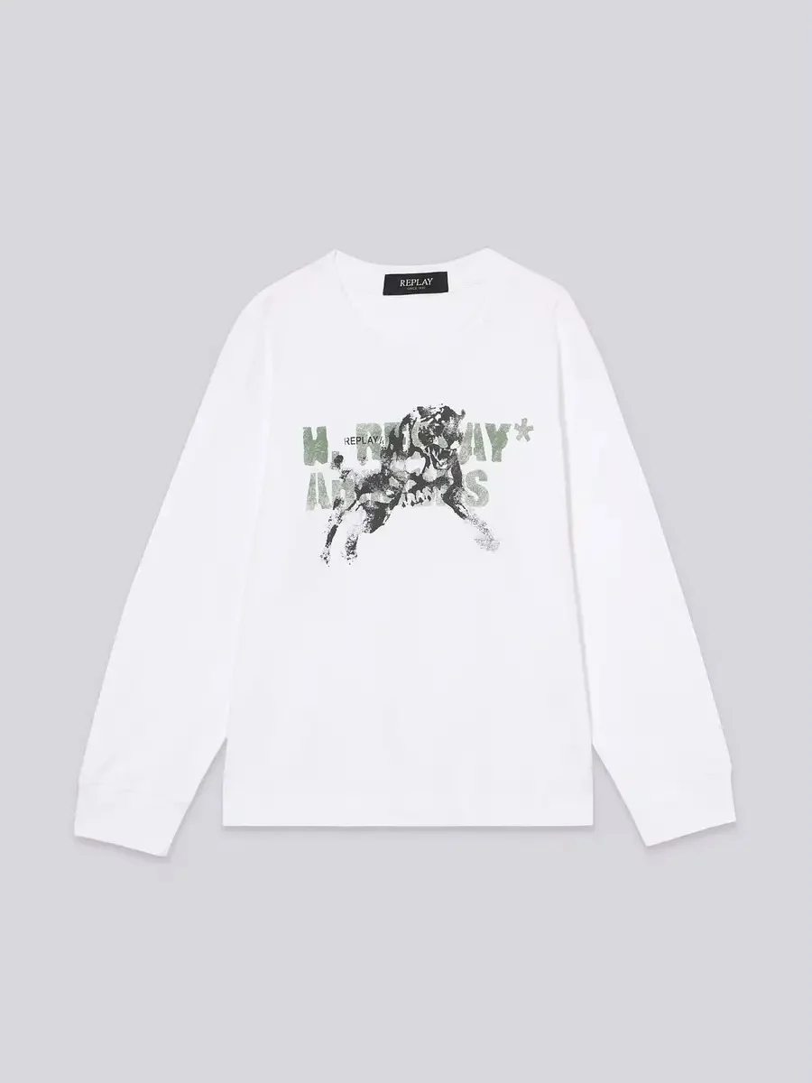 Φωτογραφία προϊόντος: REPLAY T-SHIRT ΜΑΚΡΥΜΑΝΙΚΟ ΠΑΙΔΙΚΟ ΛΕΥΚΟ SB7125.051.23700.001 REGULAR FIT