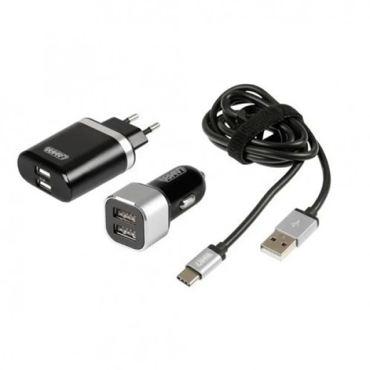 Φωτογραφία προϊόντος: Lampa ΚΑΛΩΔΙΟ ΦΟΡΤΙΣΗΣ USB TYPE-C 100cm ME ΔΙΠΛΟ ΑΝΤΑΠΤΟΡΑ ΑΝΑΠΤΗΡΑ USB 12/24V +ΠΡΙΖΑ USB 220V SILVER LINE L3885.3/T