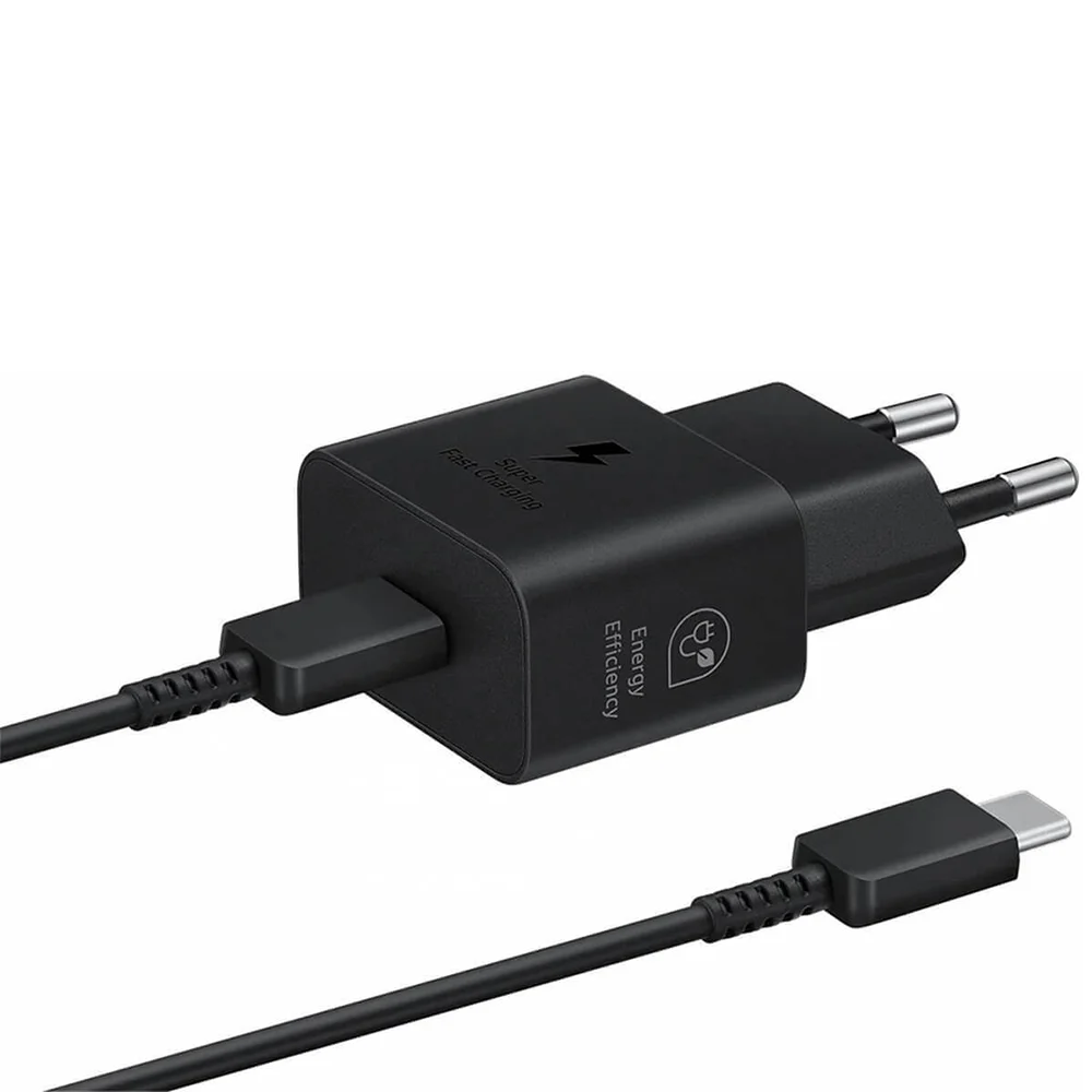 Φωτογραφία προϊόντος: Samsung Φορτιστής με Θύρα USB-C και Καλώδιο USB-C 25W Power Delivery (EP-T2510XBE) Black