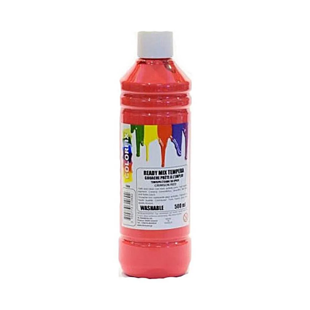 Φωτογραφία προϊόντος: Colorfix Ready Mix Tempera Τέμπερα Ζωγραφικής Crimson Red σε Μπουκάλι 500ml 1201069