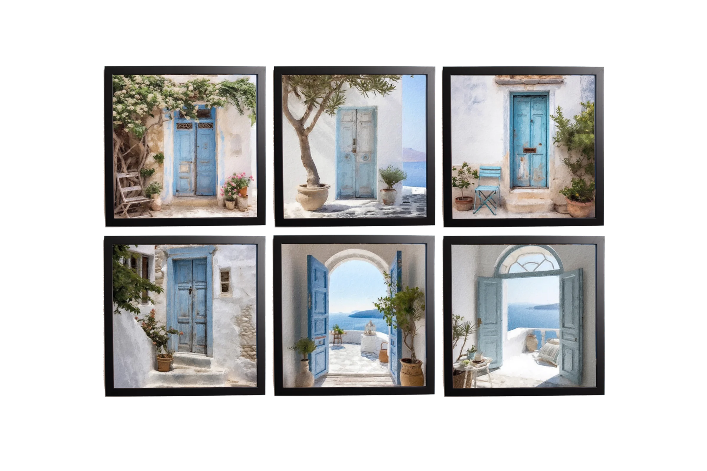 Φωτογραφία προϊόντος: HOPER Θέμα (island ) 6 Κάδρα 37x37cm 6 κορνίζες ξύλινες χρώμα Μαύρο θέμα με πλαστικοποίηση (Κ 2033/69+ island)