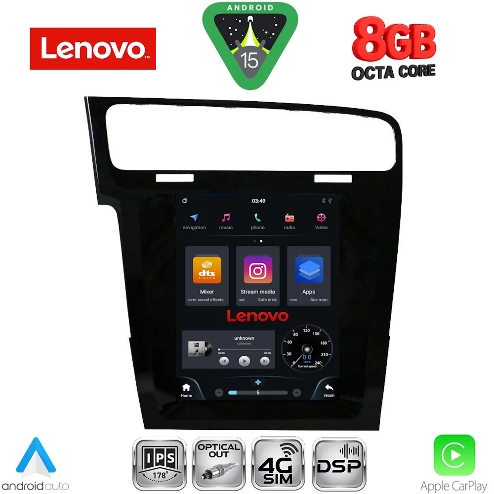 Φωτογραφία προϊόντος: LENOVO SSW 10985_CPA TESLA STYLE for VW GOLF 7 mod. 2013-2021
