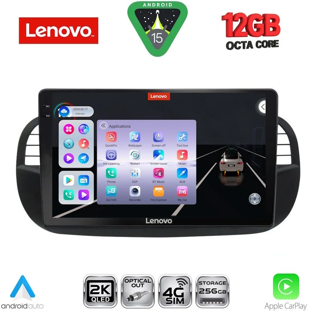 Φωτογραφία προϊόντος: LENOVO SSZ 12130BL_CPA (9inc) MULTIMEDIA TABLET for FIAT 500 mod. 2007-2015 (BLACK)