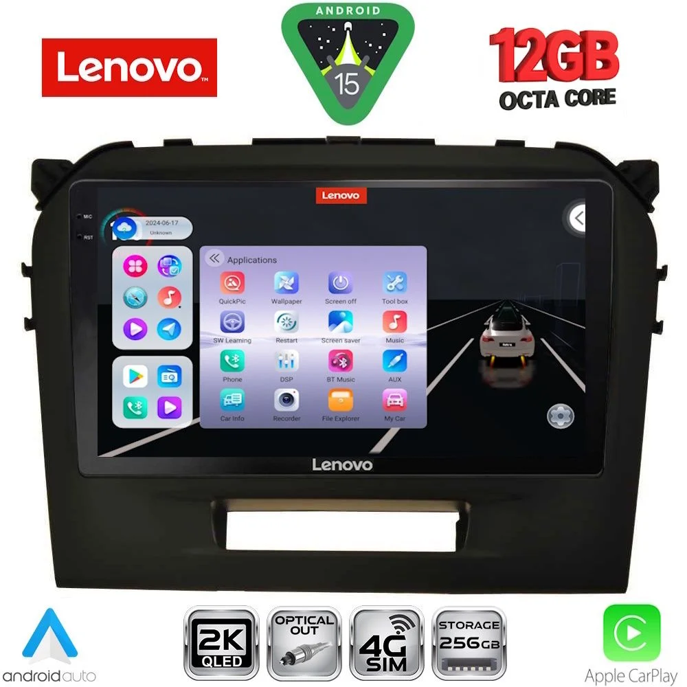 Φωτογραφία προϊόντος: LENOVO SSZ 12697BL_CPA (9inc) MULTIMEDIA TABLET for SUZUKI VITARA mod. 2016-2025 (BLACK)