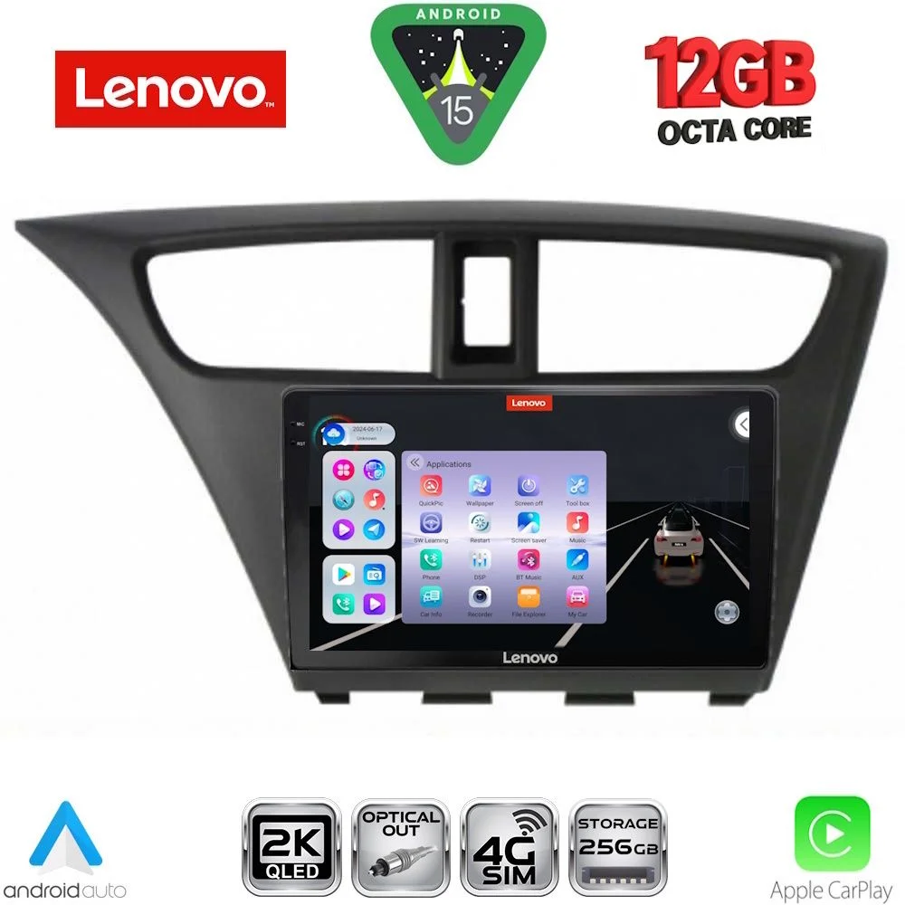 Φωτογραφία προϊόντος: LENOVO SSZ 12190_CPA (9inc) MULTIMEDIA TABLET for HONDA CIVIC mod. 2012-2016
