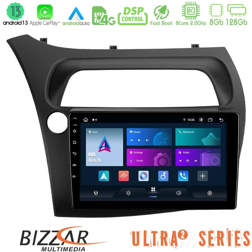 Φωτογραφία προϊόντος: Bizzar Ultra Series Honda Civic 8core Android13 8+128GB Navigation Multimedia Tablet 9