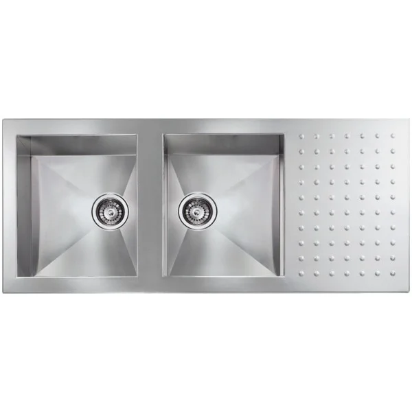 Φωτογραφία προϊόντος: Sanitec Punto Quadra 10907 116 x 50 cm 2V Σατινέ Ένθετος Νεροχύτης