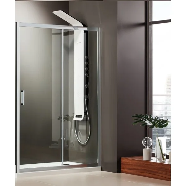 Φωτογραφία προϊόντος: Axis Slider 1+1 SLX 110C-100+2xX3 114-117x185cm Clean Glass Πόρτα Ντουζιέρας Με 1 Σταθερό & 1 Συρόμενο Φύλλο