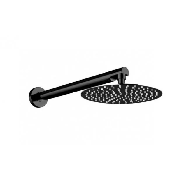 Φωτογραφία προϊόντος: Teorema New Jabil Total Black 6315283 Βραχίονας Τοίχου Brass 38cm Με Κεφαλή Ντους Ø20cm