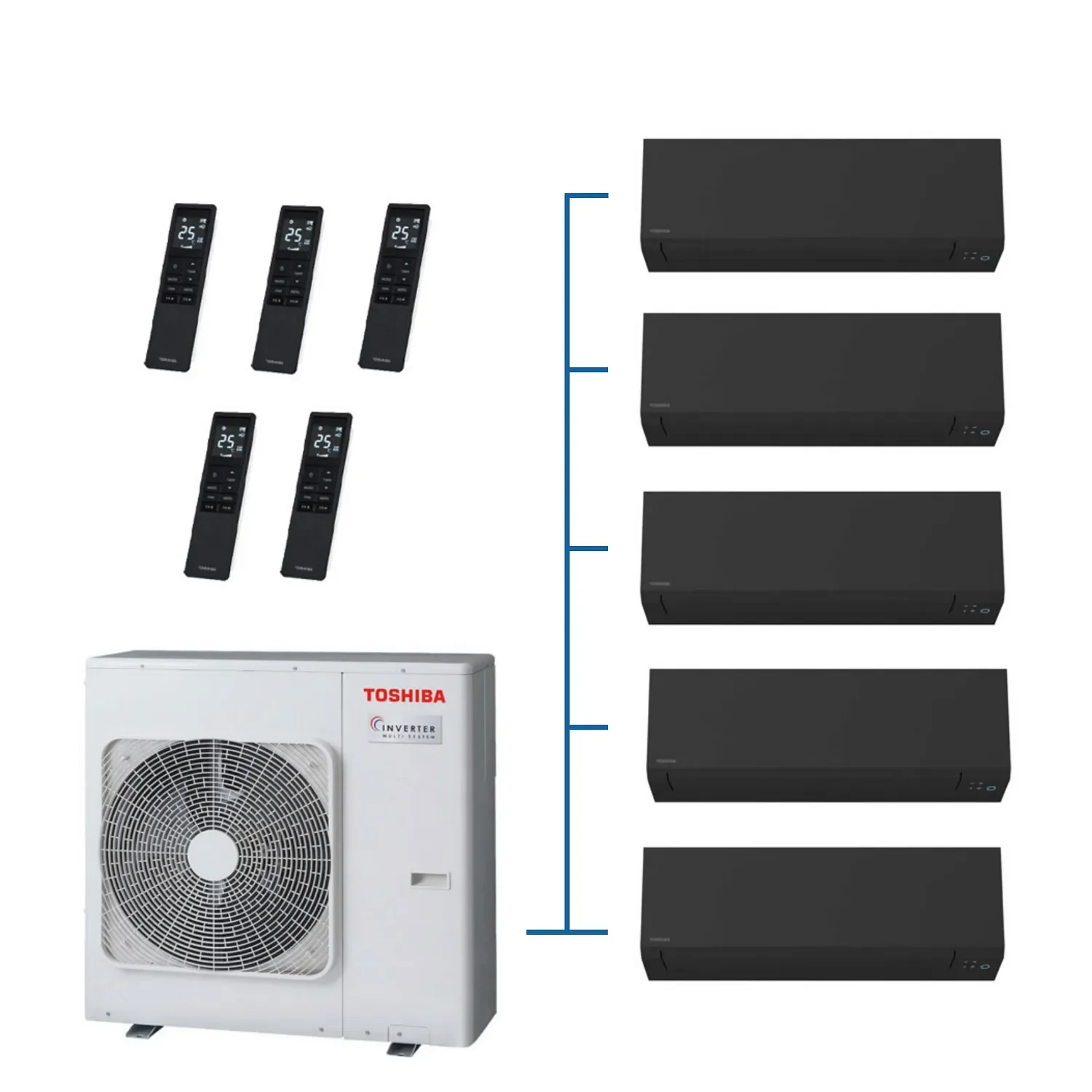Φωτογραφία προϊόντος: Κλιματιστικό Toshiba RAS-5M34G3AVG-E (5-room) + 5 Edge Black RAS-B10G3KVSGB-E