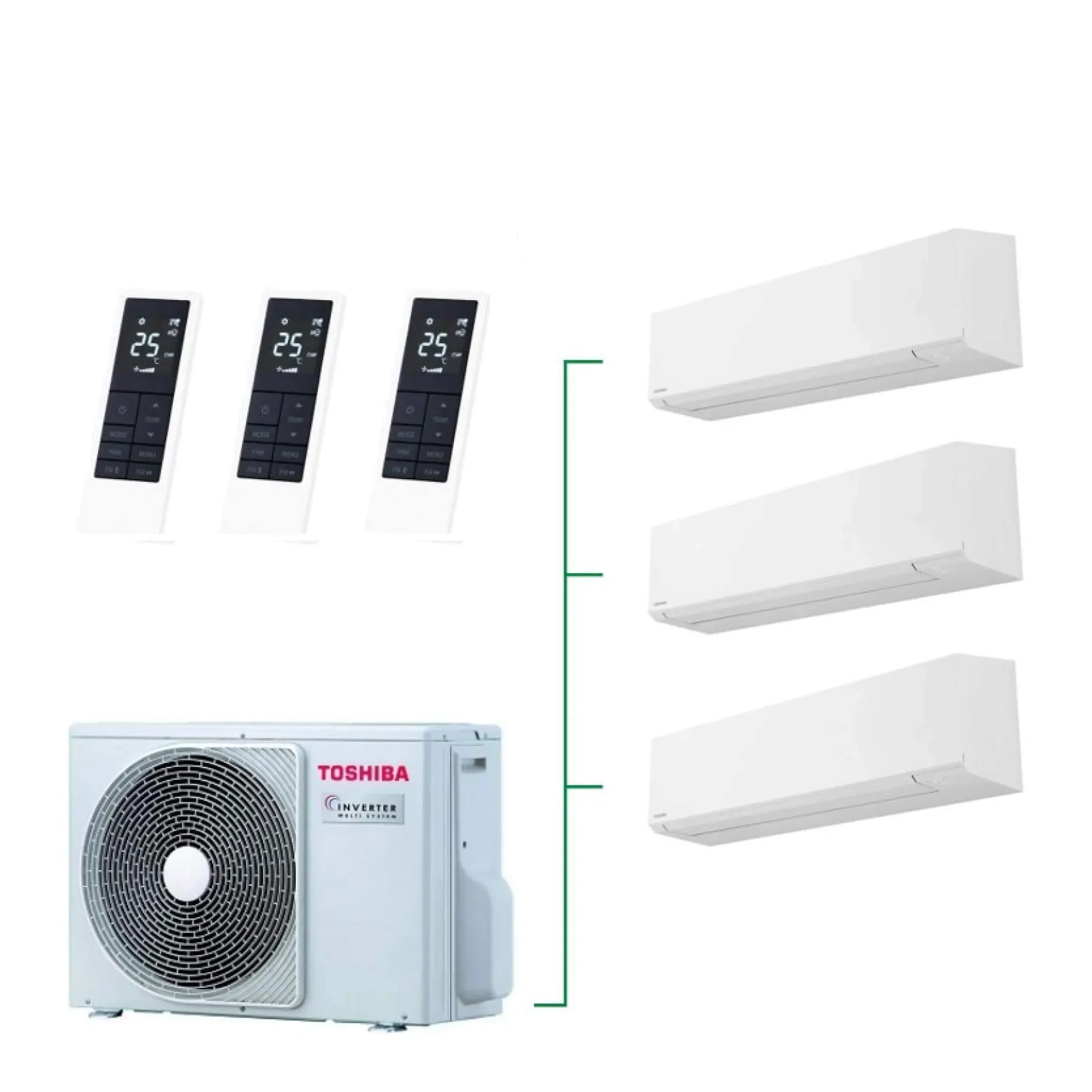 Φωτογραφία προϊόντος: Κλιματιστικό Toshiba RAS- 3M26G3AVG-E (3-room) + 3 Edge White RAS-B10G3KVSG-E