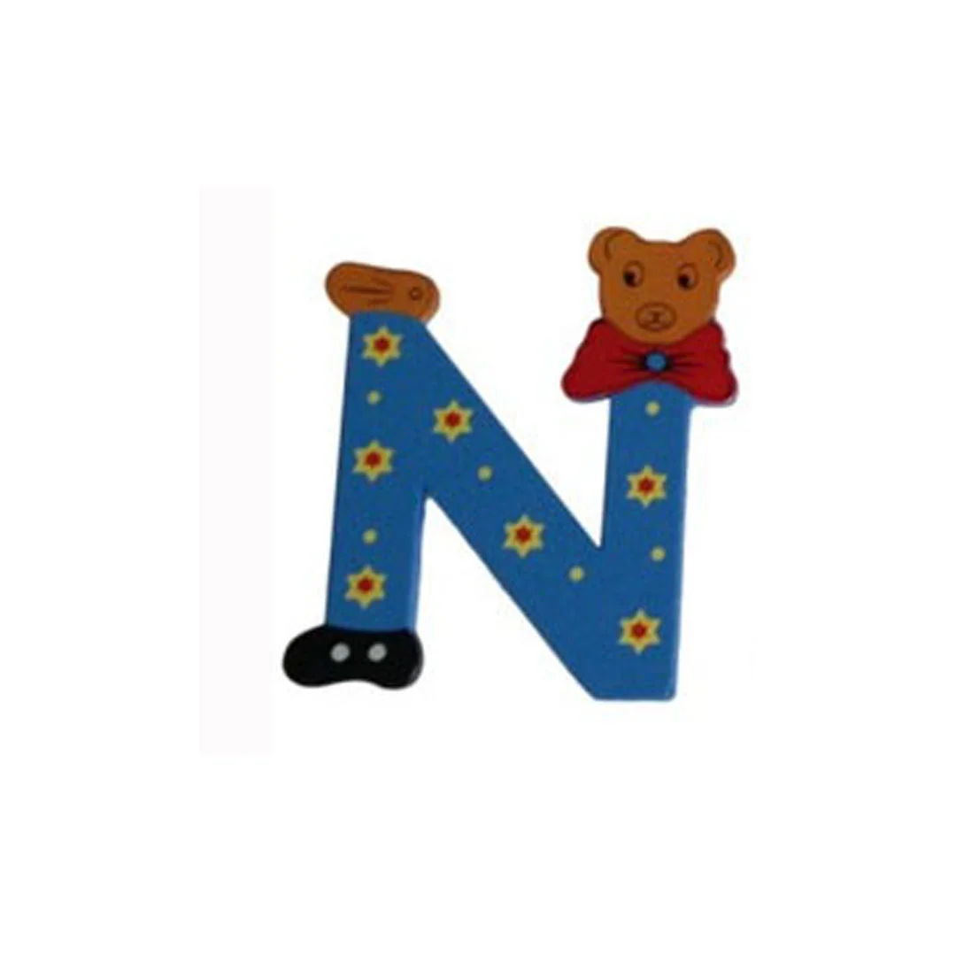 Φωτογραφία προϊόντος: LT044-Ν Charls Toys Ξύλινο Ελληνικό Κεφαλαίο Γράμμα Ν Αρκουδάκι μπλε