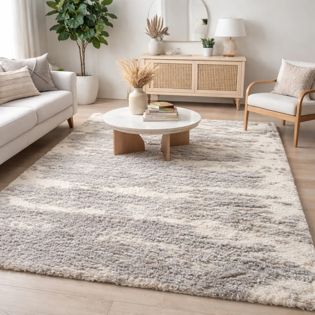 Φωτογραφία προϊόντος: Saray Home Χαλιά Σετ Κρεβατοκάμαρας Shaggy Reflex τύπου Φλοκάτη 180X200280X130 Κρεμ C721B-CRBG-SET